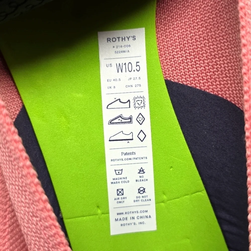 Rothy's The High Point Shoes Tulip Pink Washable Women’s Size 10.5 New - Picture 4 of 10